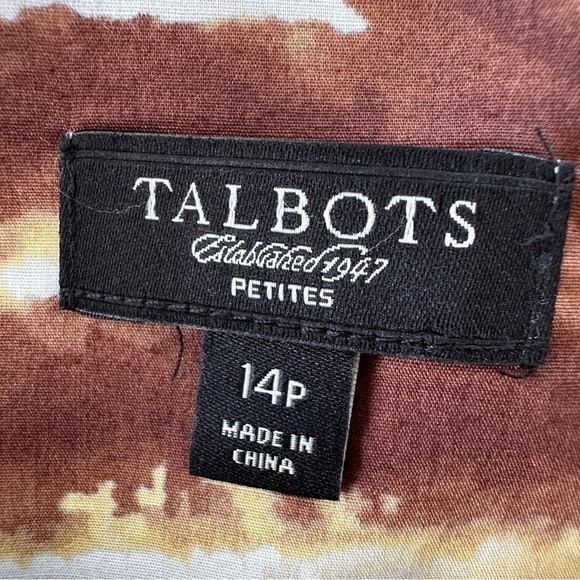 Talbots fit  & flare dress, sleeveless, scoop neck, stretch cotton, floral - Picture 14 of 16